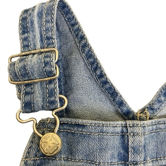 Oshkosh B'gosh Tiered Bib Style Overall Dress Denim and Eyelet Blue White 18 mo - Picture 3 of 14